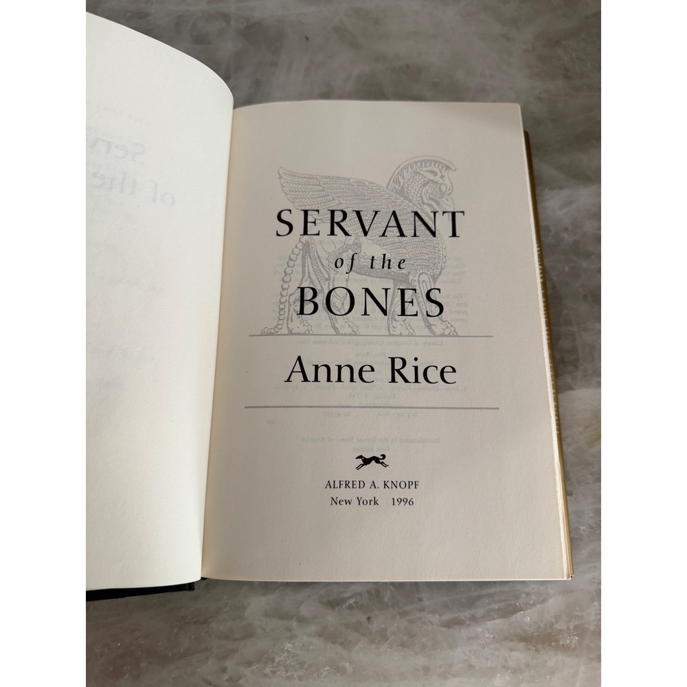 Anne Rice Servant of the Bones Hardcover Signed First Edition 1996 Novel - Picture 6 of 12
